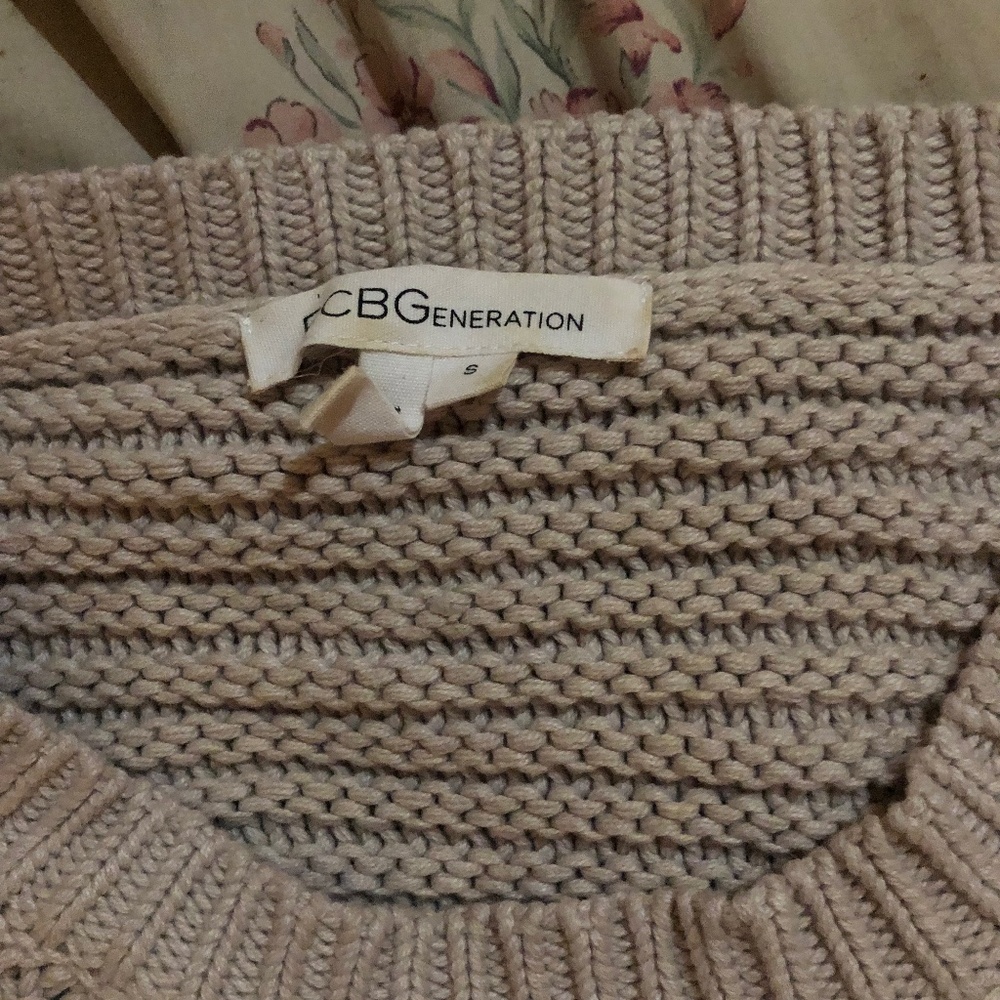 BCBG Generation White Cable Knit Sweater